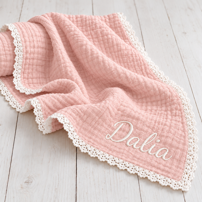 Bestaroo - Bamboo - Organic Muslin Blanket in Blush