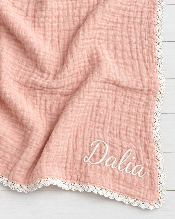 Bestaroo - Bamboo - Organic Muslin Blanket in Blush