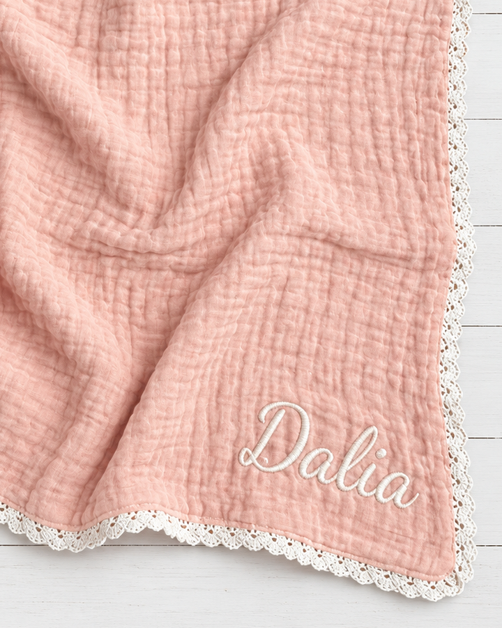 Bestaroo - Bamboo - Organic Muslin Blanket in Blush