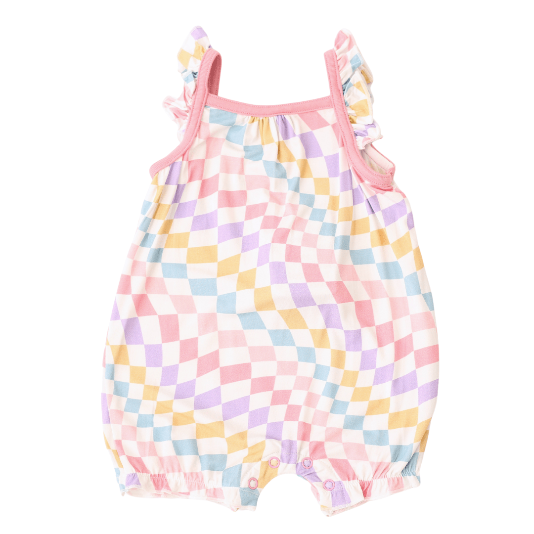 Bestaroo - Bamboo - Pastel Checks Bubble Romper
