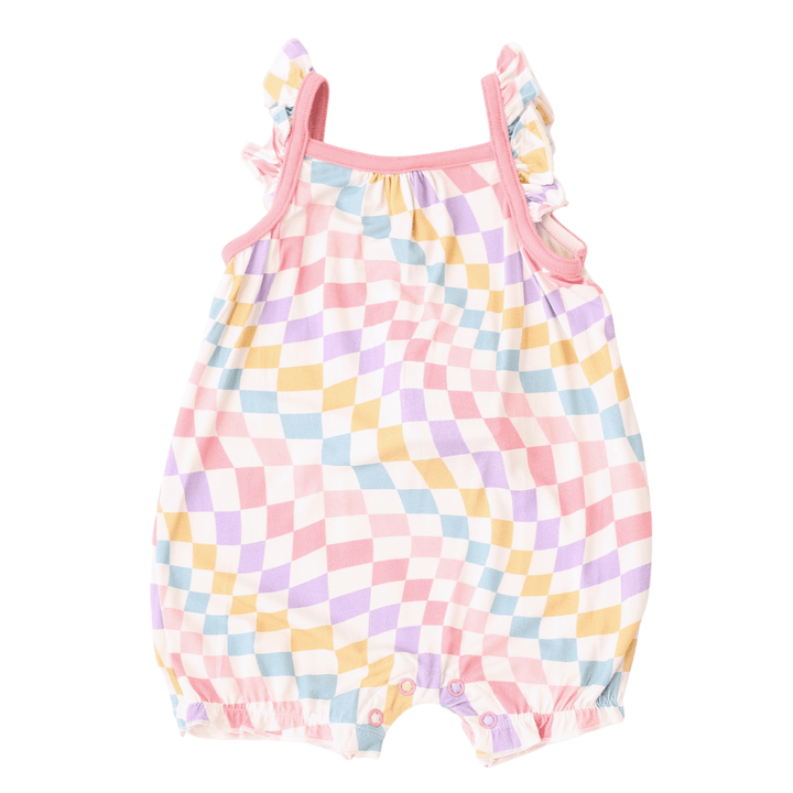 Bestaroo - Bamboo - Pastel Checks Bubble Romper