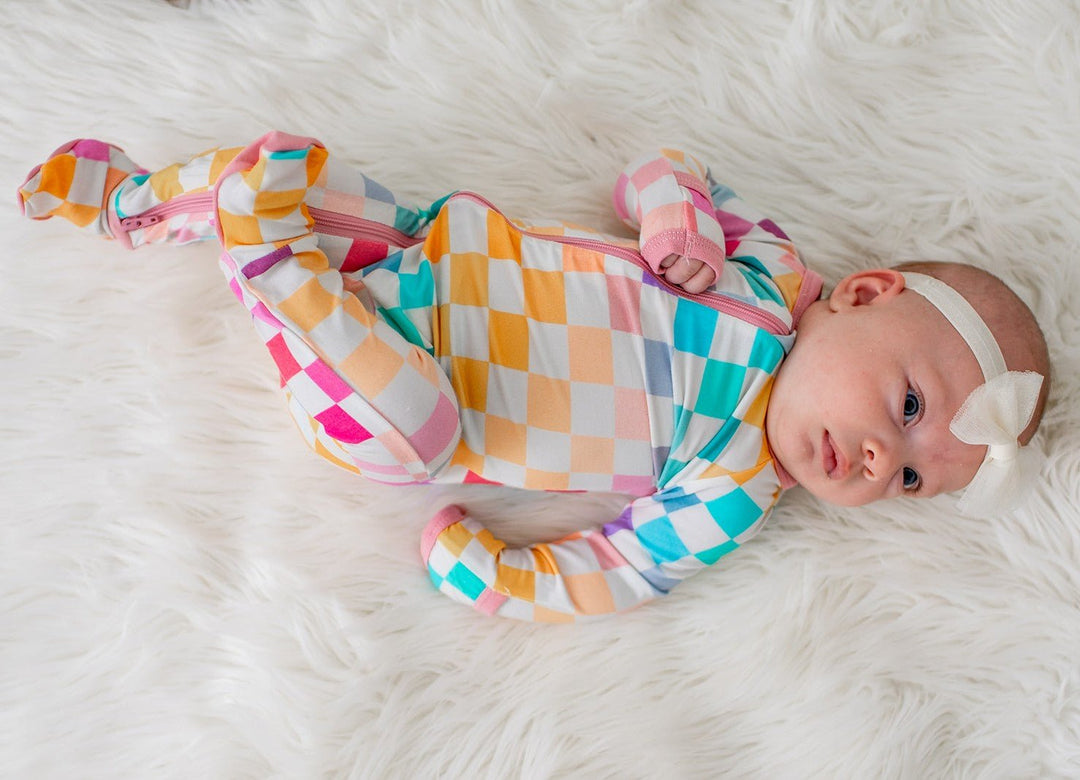 Bestaroo - Bamboo - Pastel Checks Footie