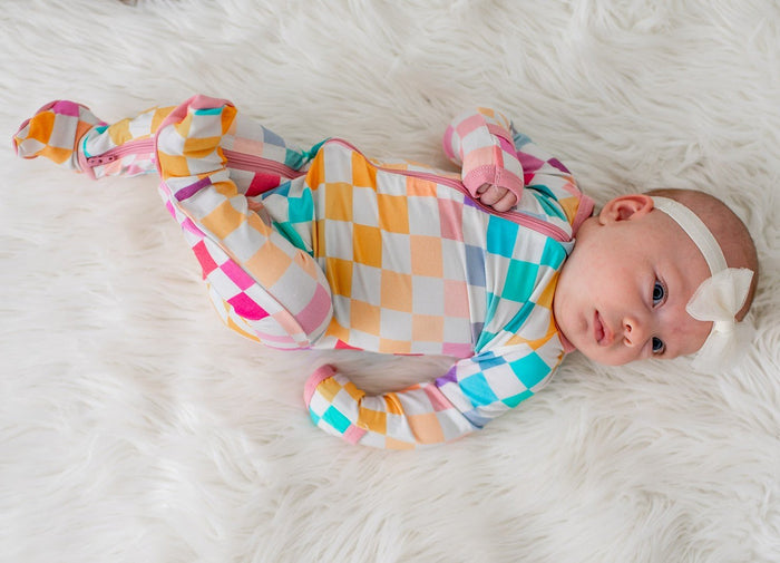 Bestaroo - Bamboo - Pastel Checks Footie