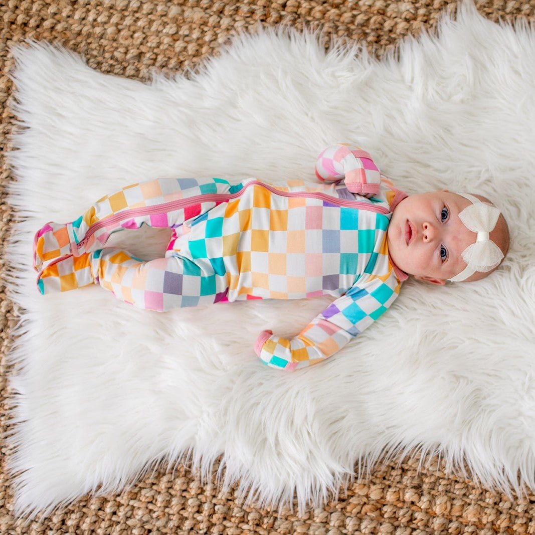Bestaroo - Bamboo - Pastel Checks Footie