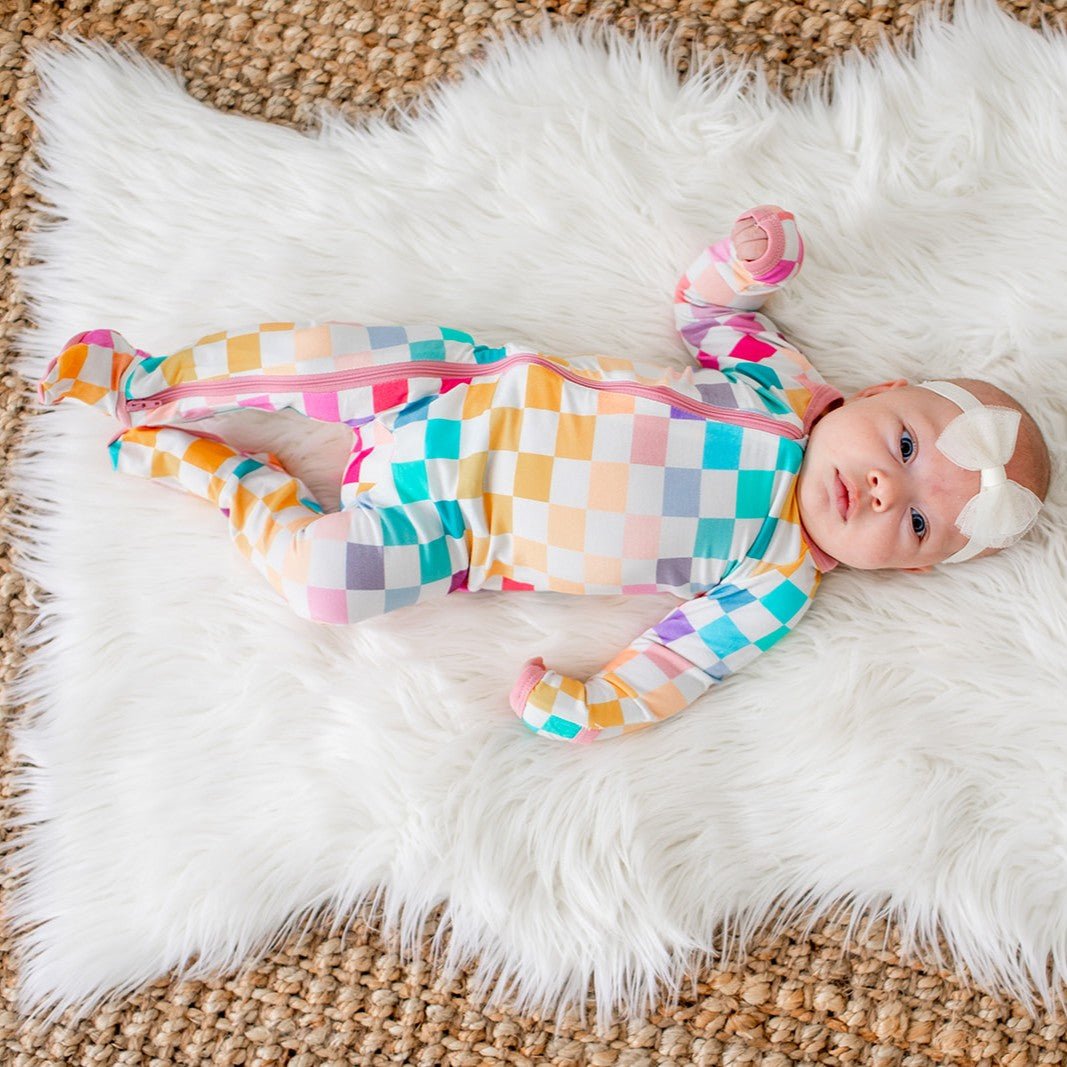 Bestaroo - Bamboo - Pastel Checks Footie