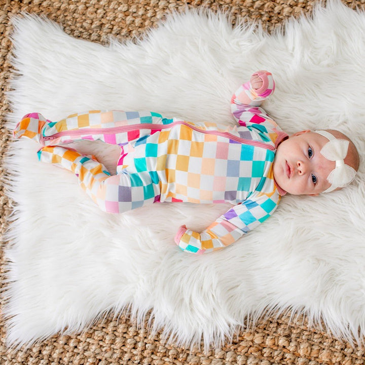 Bestaroo - Bamboo - Pastel Checks Footie