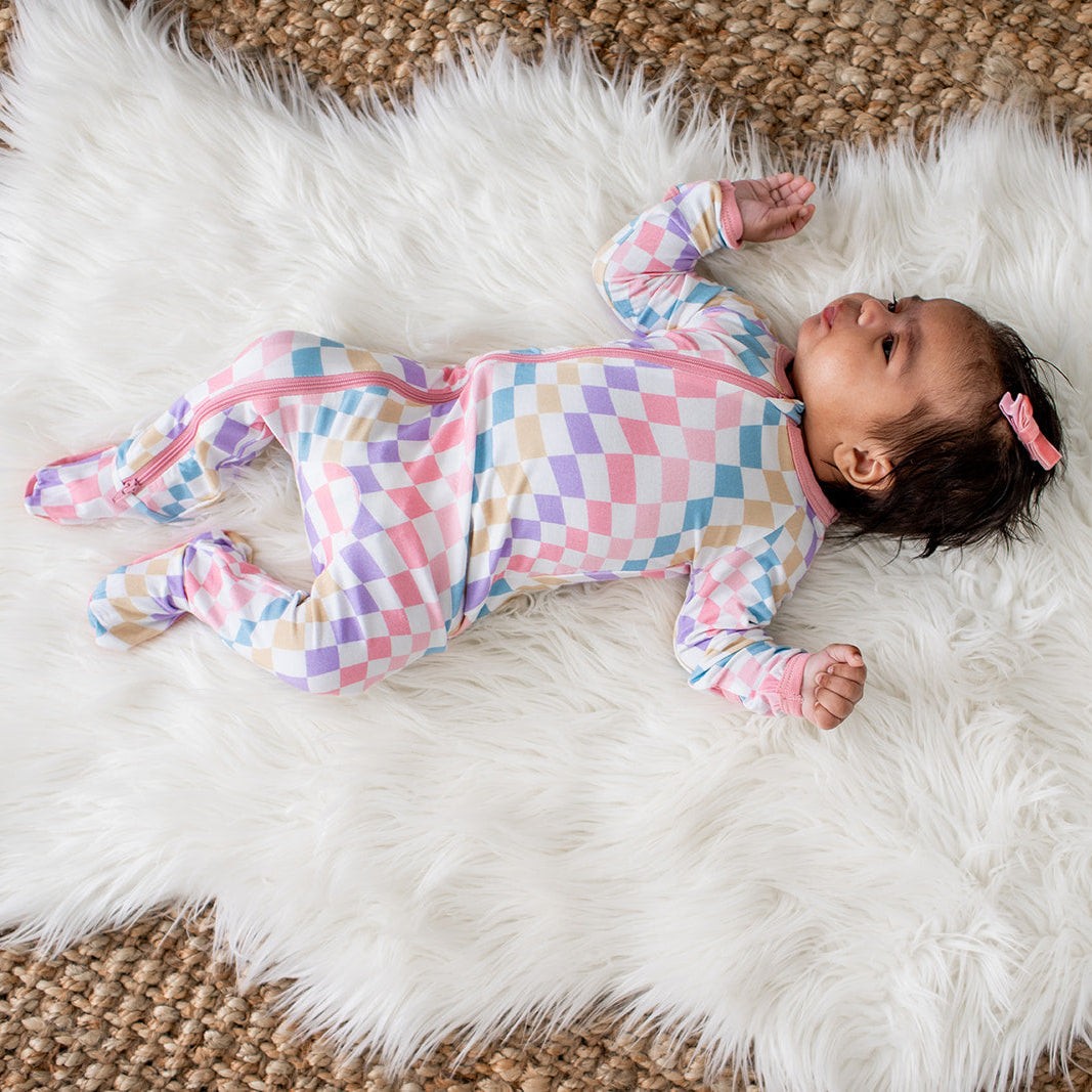 Bestaroo - Bamboo - Pastel Checks Footie