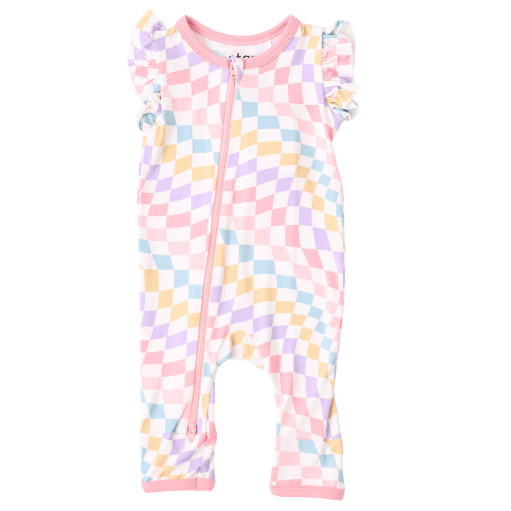 Bestaroo - Bamboo - Pastel checks Romper