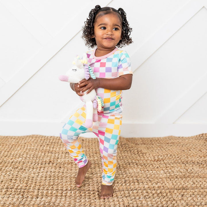 Bestaroo - Bamboo - Pastel Checks S/S Pajama