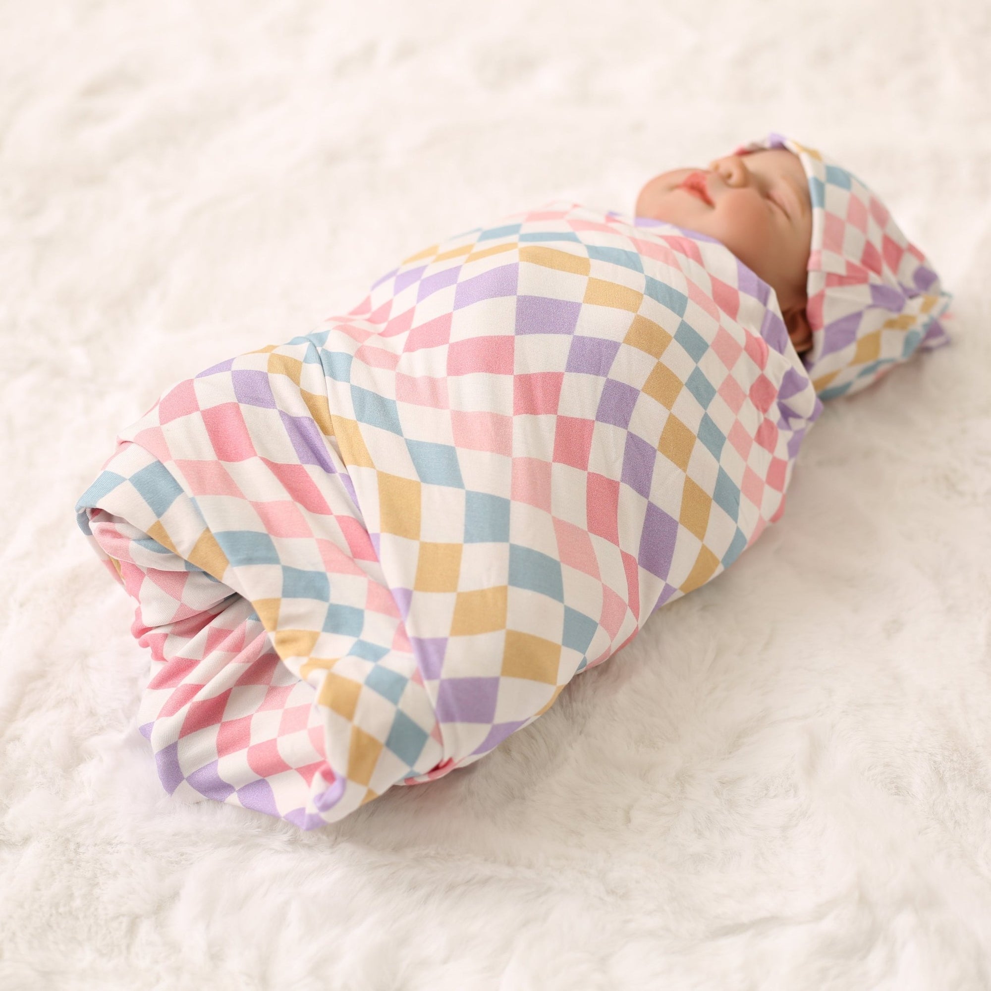 Bestaroo - Bamboo - Pastel Checks Swaddle
