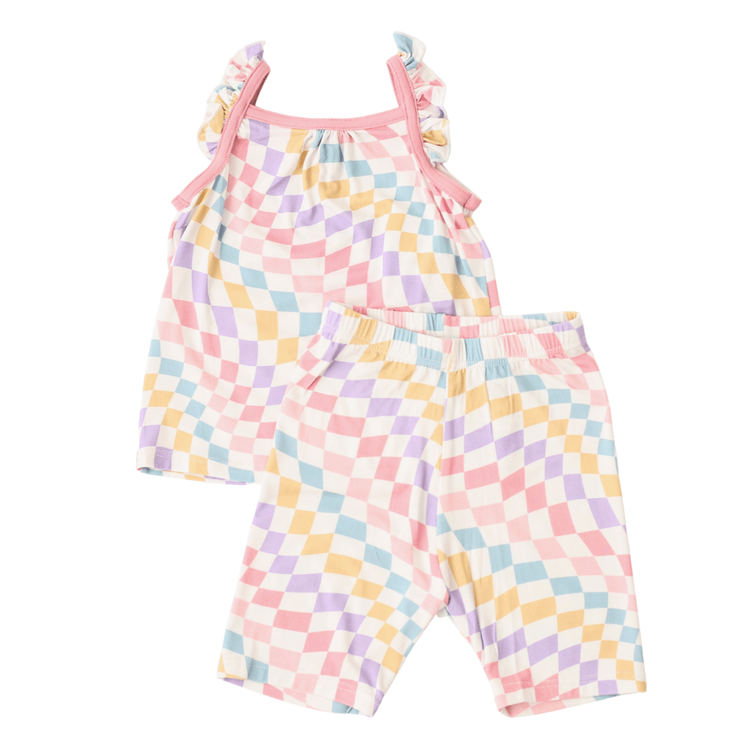Bestaroo - Bamboo - Pastel Checks Tank & Shorts