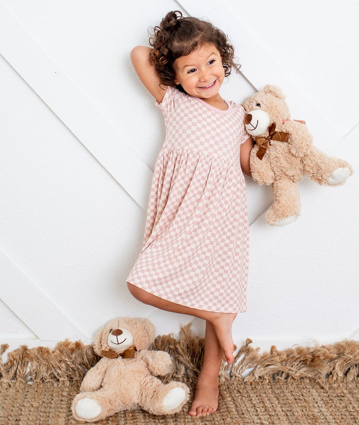 Bestaroo - Bamboo - Pink Checks Dress
