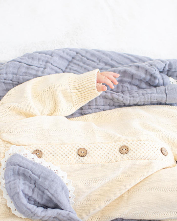 Bestaroo - Bamboo - Pointelle Knit Romper in Buttercream