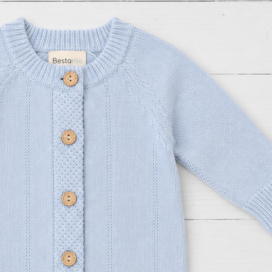 Bestaroo - Bamboo - Pointelle Knit Romper in Powder Blue