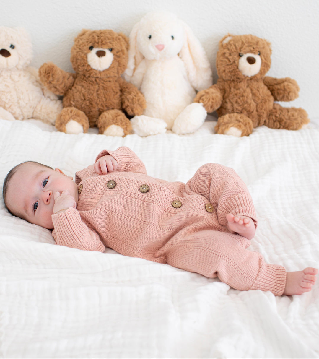 Bestaroo - Bamboo - Pointelle Knit Romper in Tea Rose