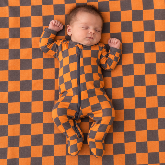 Pumpkin Plaid Footie