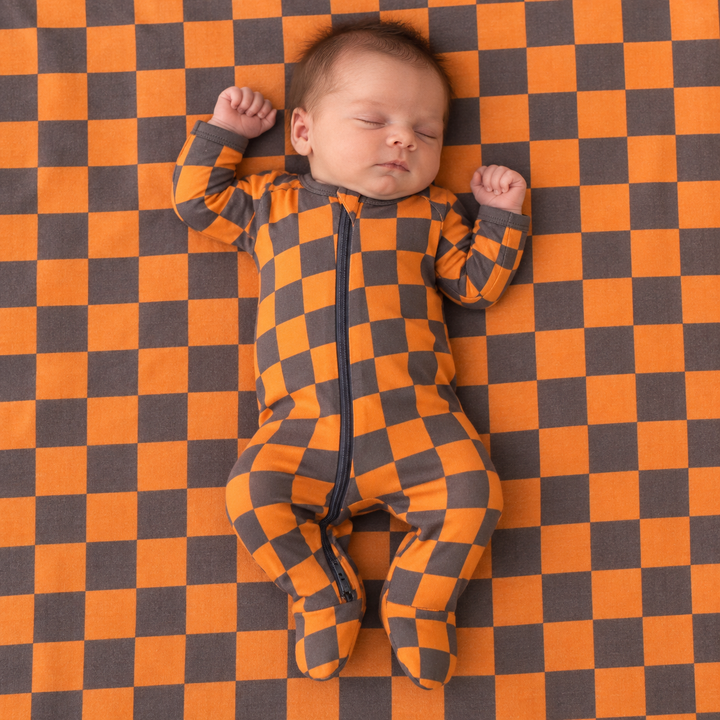 Pumpkin Plaid Footie