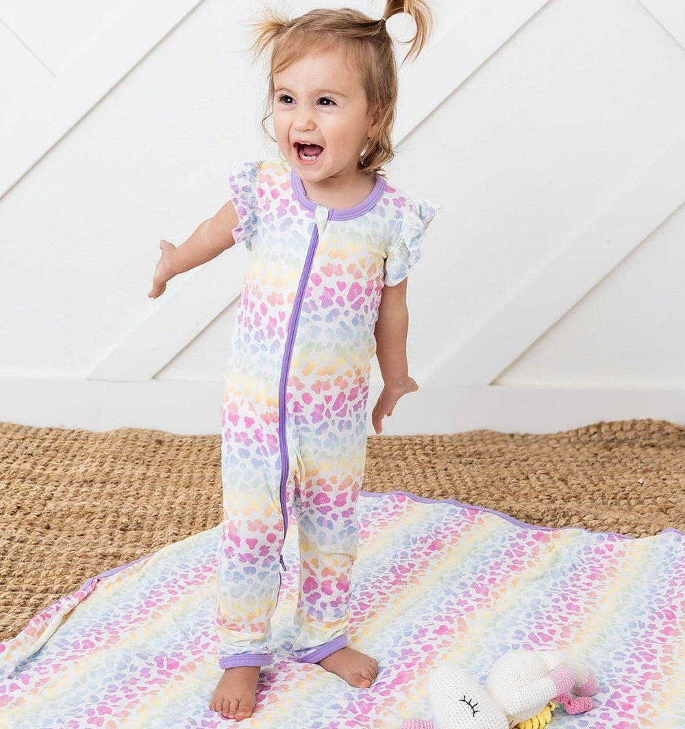 Bestaroo - Rainbow Leopard Flutter Romper