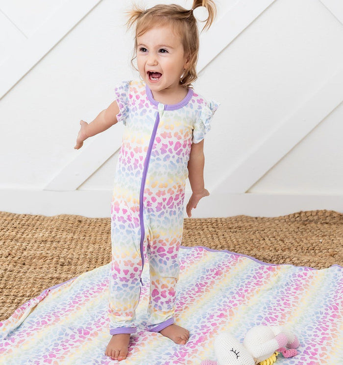 Bestaroo - Rainbow Leopard Flutter Romper