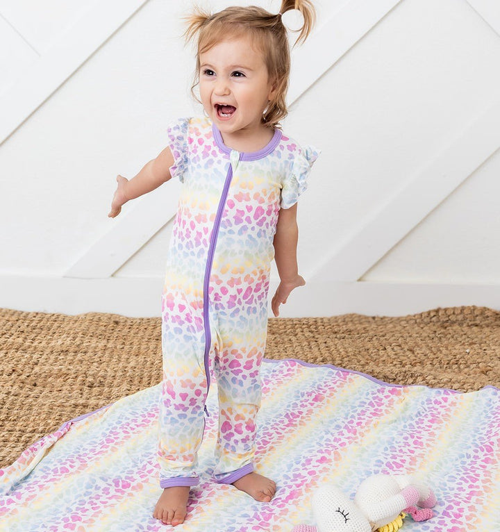 Bestaroo - Rainbow Leopard Flutter Romper
