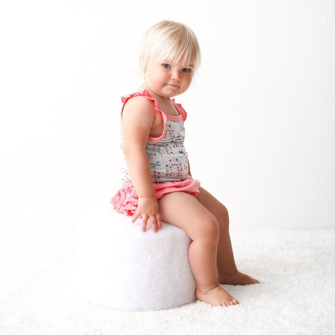 Bestaroo - Bamboo - Rainbow Love Ruffle Bloomer Set