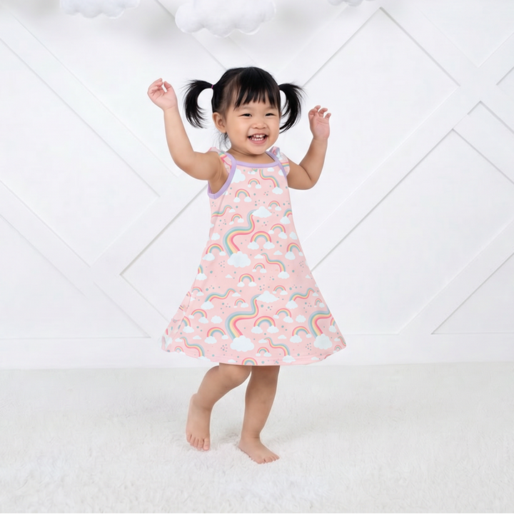 Rainbow Wishes Flutter Sleeve Dress