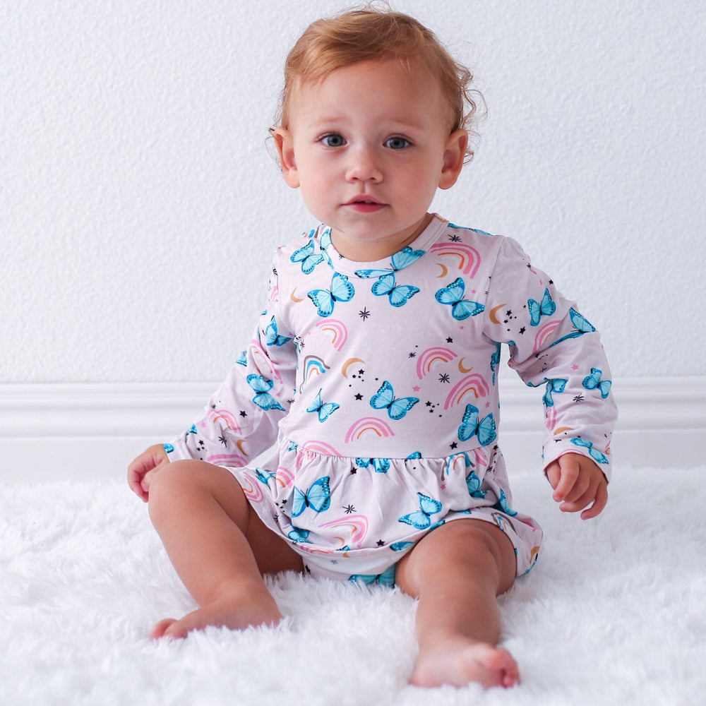Bestaroo - Bamboo - Retro Butterflies Bodysuit Dress