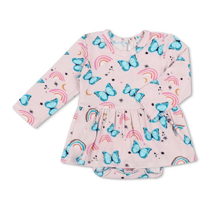 Bestaroo - Bamboo - Retro Butterflies Bodysuit Dress