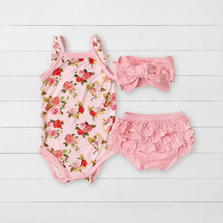Bestaroo - Bamboo - Rosebud Babe Ruffle Bloomer Set