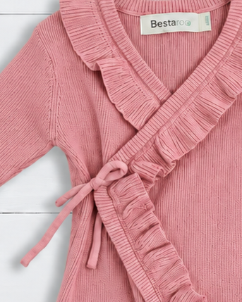 Bestaroo - Bamboo - Ruffle Knit Romper in Dusty Rose
