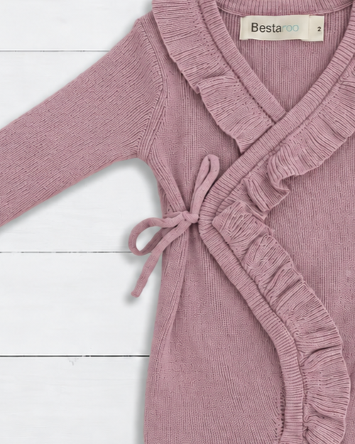 Bestaroo - Bamboo - Ruffle Knit Romper in Soft Plum