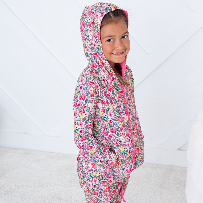Bestaroo - Bamboo - Savanna Rose Zipper Hoodie