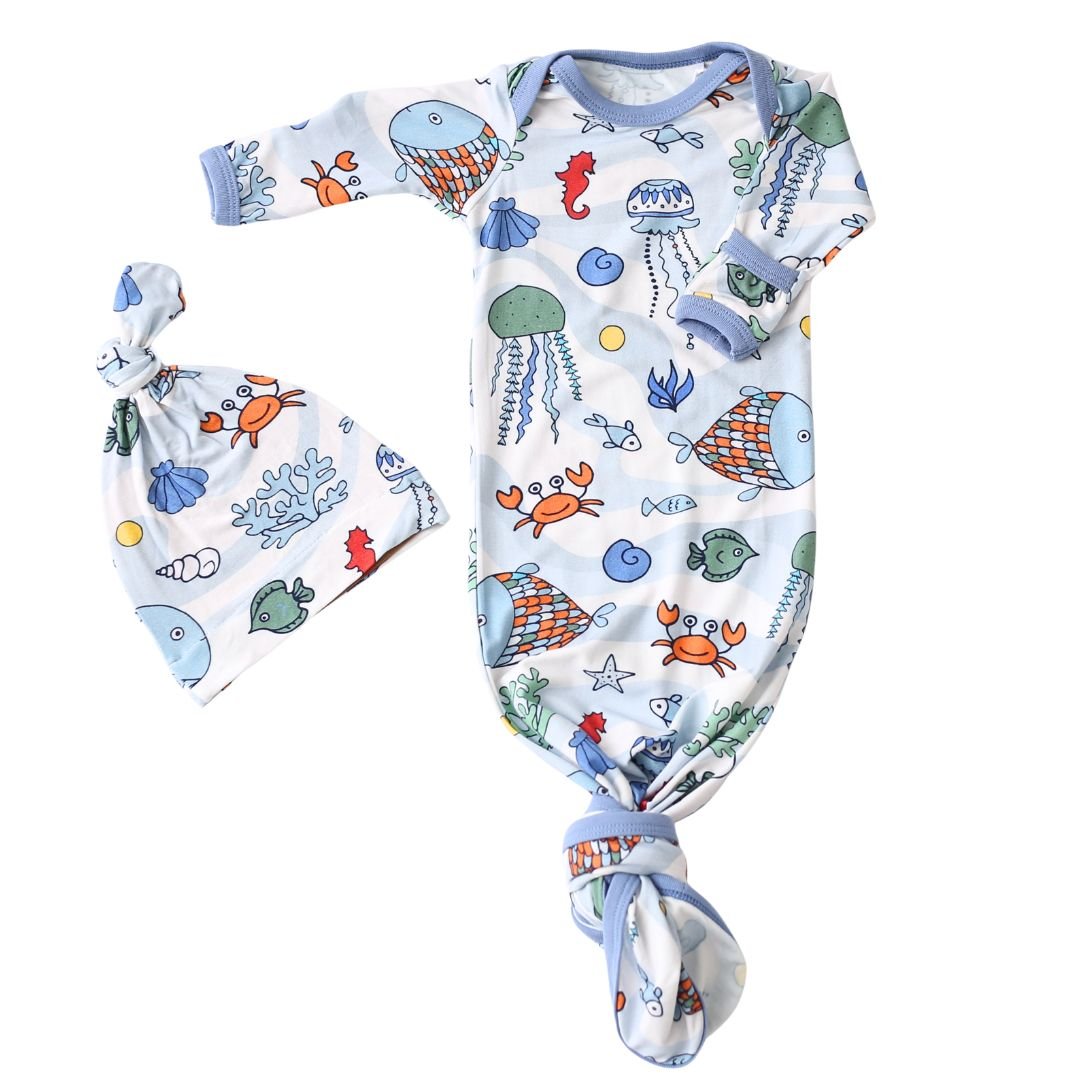 Bestaroo - Bamboo - Sea Swirls Gown & Hat