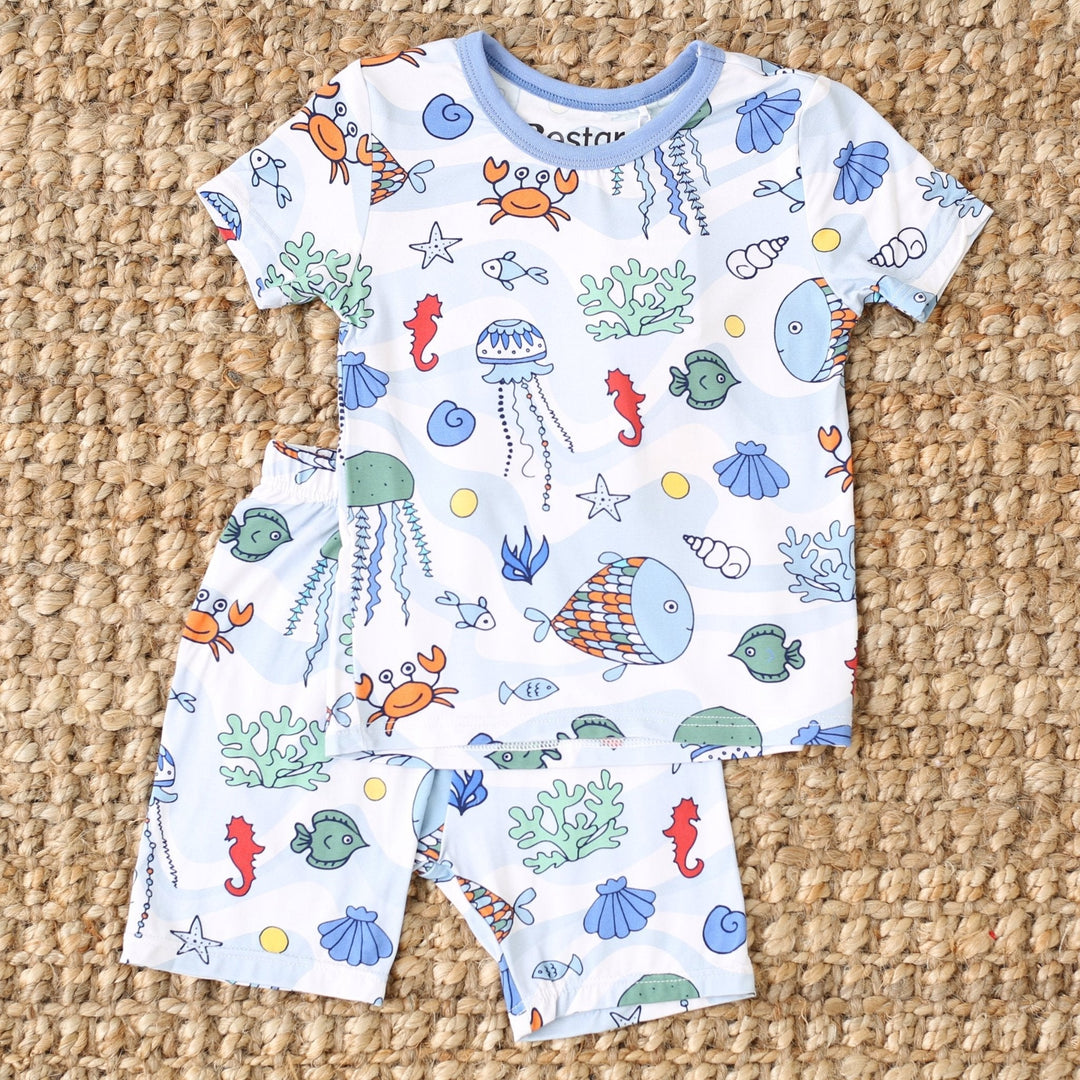 Bestaroo - Bamboo - Sea Swirls Shorts PJs