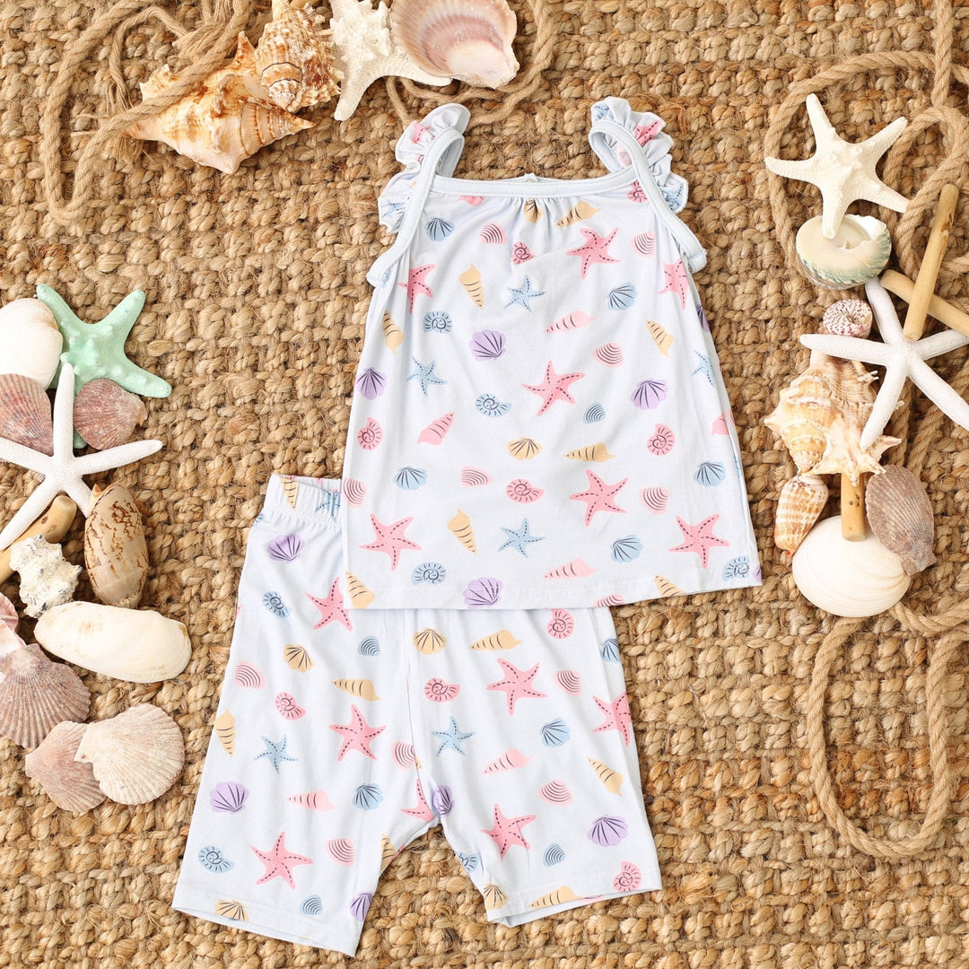 Bestaroo - Bamboo - Seashell Scouts Flutter Sleeve Shorts PJs