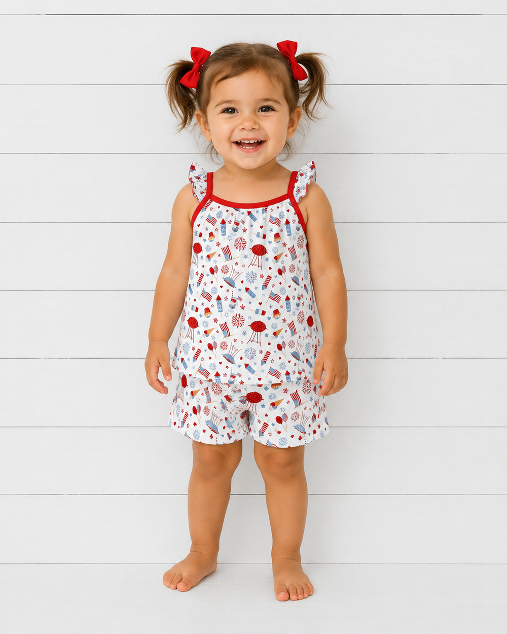 Bestaroo - Bamboo - Stars & Stripes Flutter Tank & Shorts