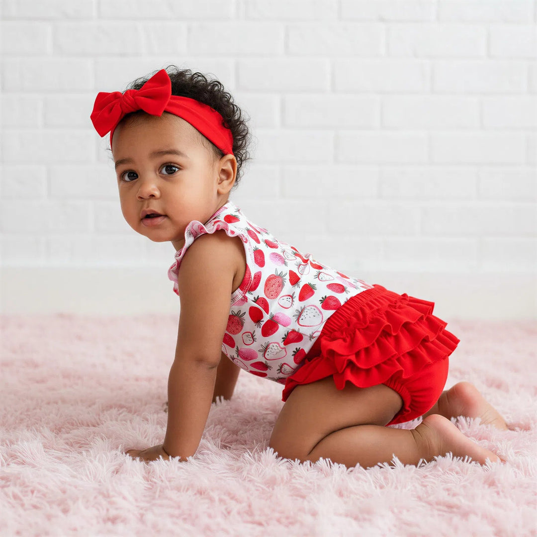 Bestaroo - Bamboo - Strawberry Fields Ruffle Bloomer Set