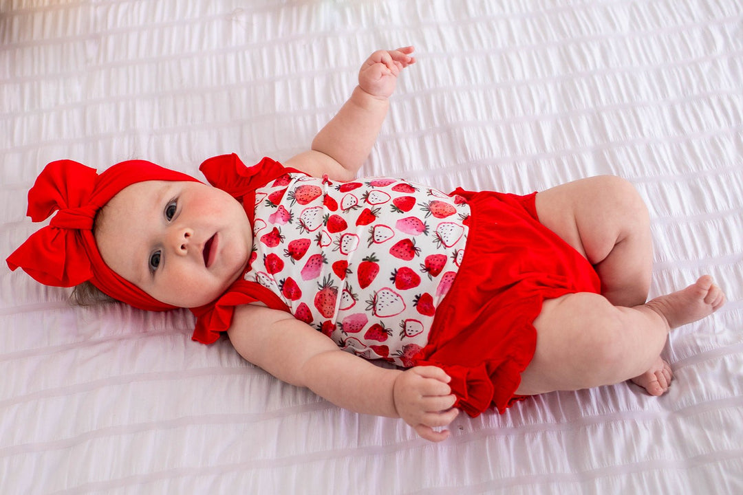 Bestaroo - Bamboo - Strawberry Fields Ruffle Bloomer Set