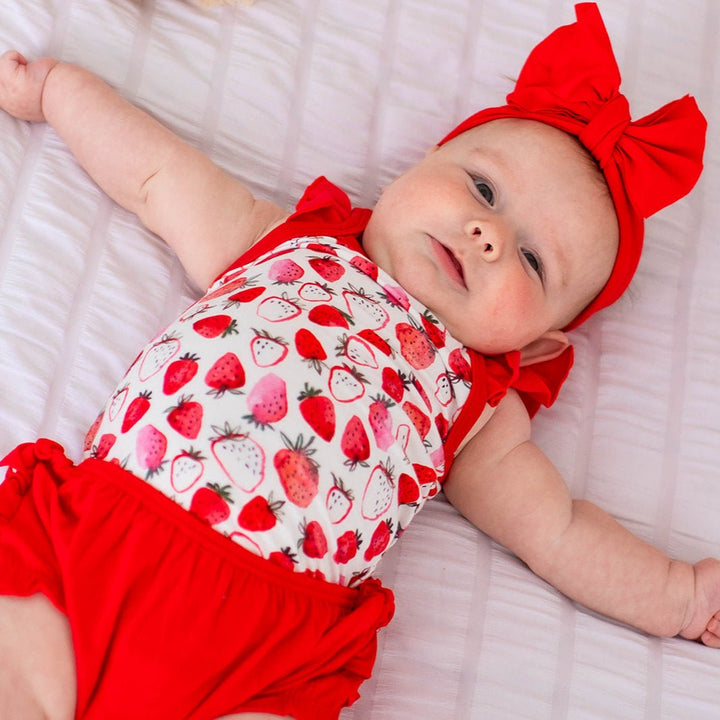 Bestaroo - Bamboo - Strawberry Fields Ruffle Bloomer Set