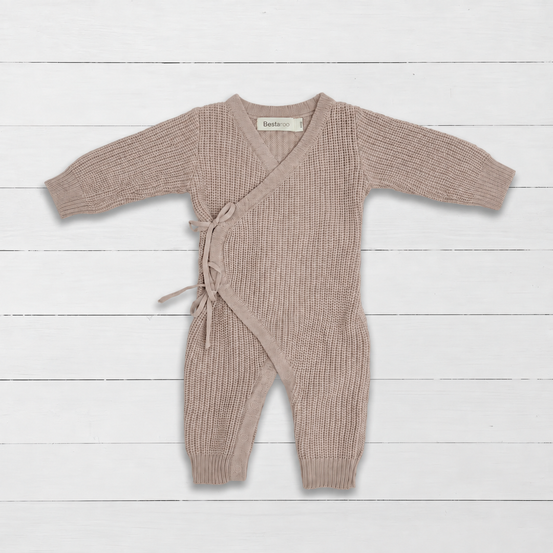 Chunky Knit Romper in Stone