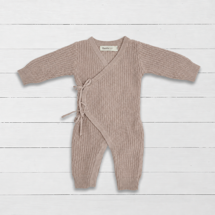 Chunky Knit Romper in Stone