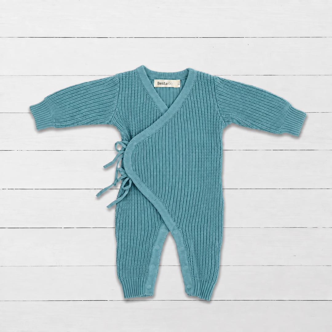 Chunky Knit Romper in Moss