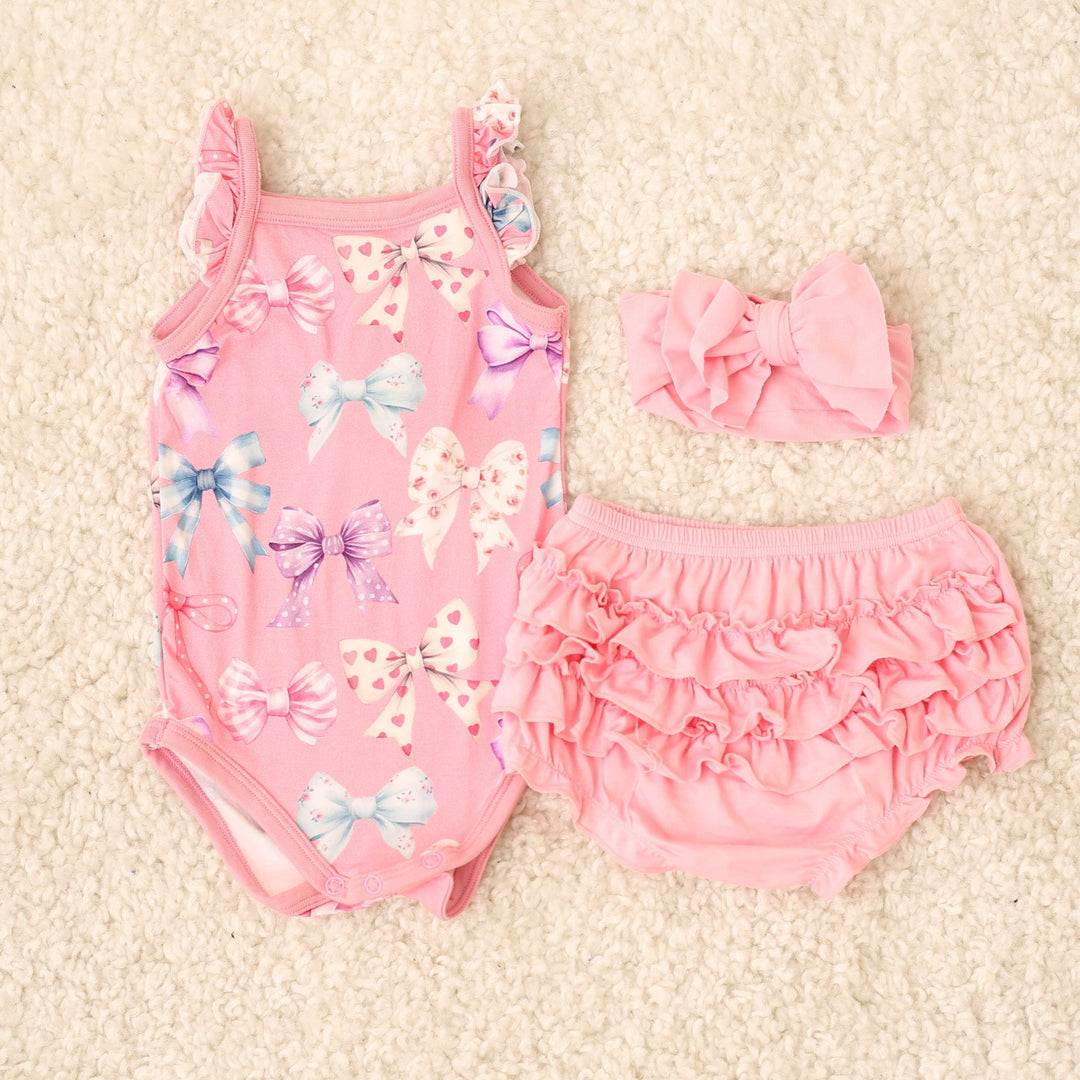 Bestaroo - Bamboo - Twinkle Ties Ruffle Bloomer Set