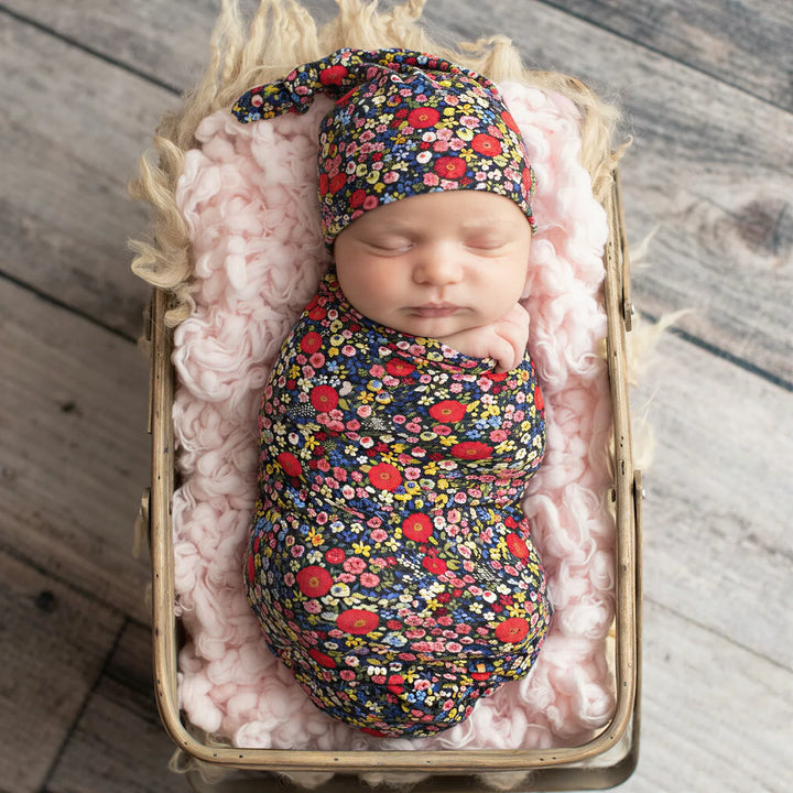 Midnight Petals Swaddle