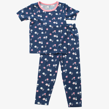 Navy Bloom Short Sleeve Pajama - Bestaroo