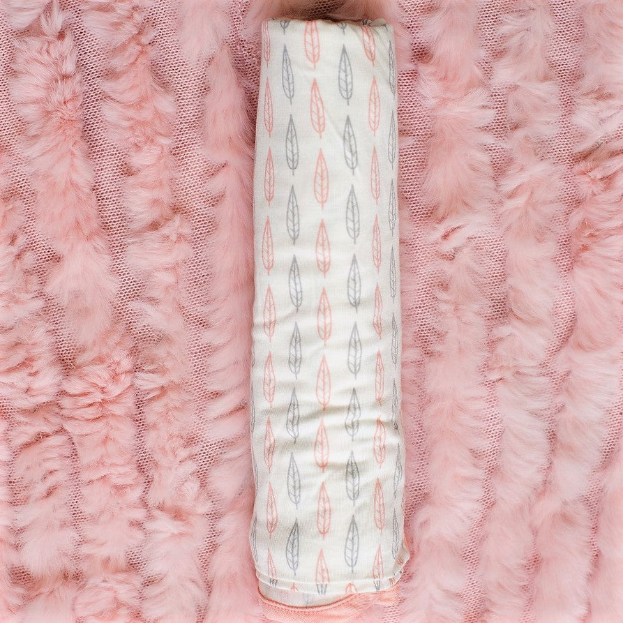 Pink Leaves Swaddle