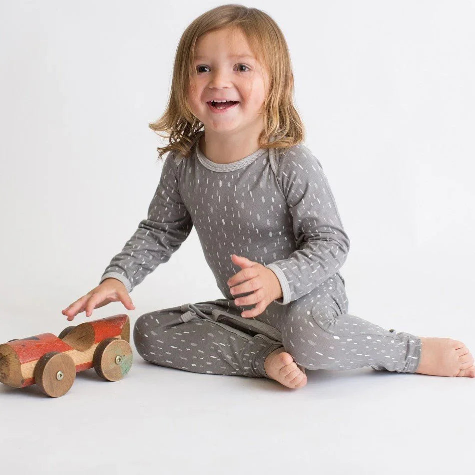 Bestaroo - Bamboo - Falling Feathers in Grey Romper