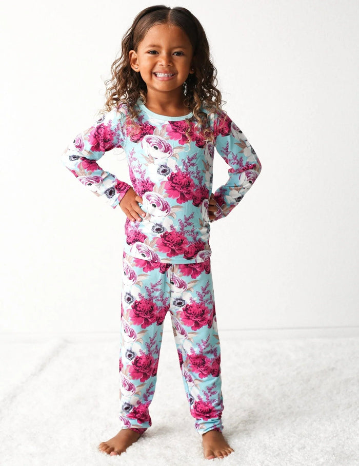 Bestaroo - Bamboo - Floral Magenta Aqua Splash Pajama