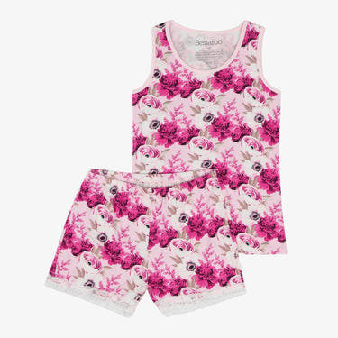 Bestaroo - Floral Magenta Women's Short Loungewear