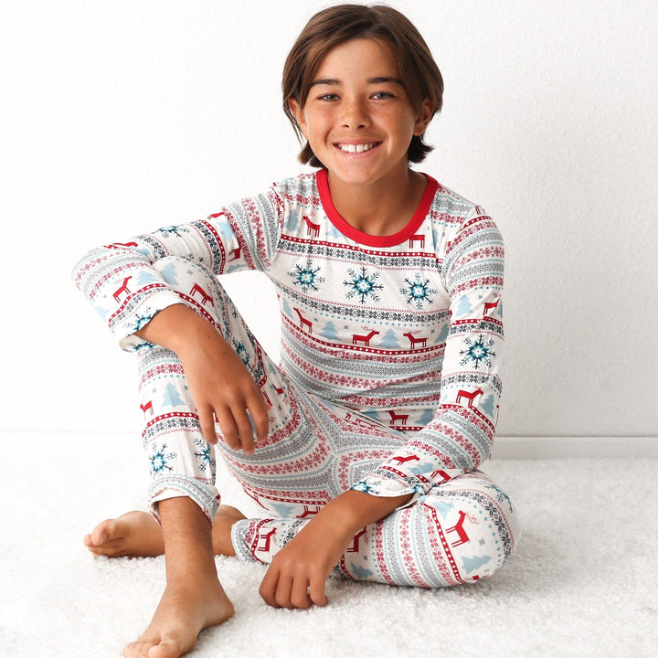 Bestaroo - Bamboo - Holiday Reindeer Blue Pajama